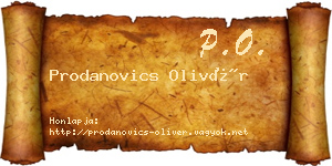 Prodanovics Olivér névjegykártya